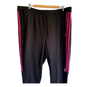 Adidas Slim Black Joggers with Pink Accents